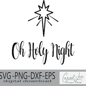 Oh Adorno de la Noche Santa, Imágenes Prediseñadas de la Estrella de Belén, Estrella de Navidad SVG, Celebración de la Noche Santa, Navidad Religiosa SVG, Artesanía de Navidad,
