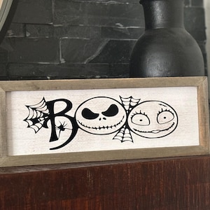 HALLOWEEN wood sign | “BOO “ wood sign | Jack & Sally