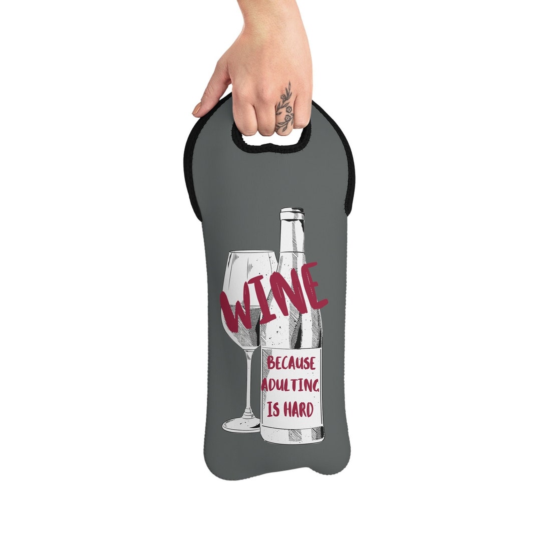 Wine Bottle Bag, Neoprene Wine Tote, Wine Lover Gift, Bridesmaid Gifts