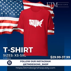 Trump USA Silhouette Unisex T-Shirt, Make America Great Again, Trump Accessories, Republican Apparel, MAGA, Donald Trump Supporters