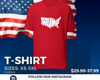 Trump USA Silhouette Unisex T-Shirt, Make America Great Again, Trump Accessories, Republican Apparel, MAGA, Donald Trump Supporters