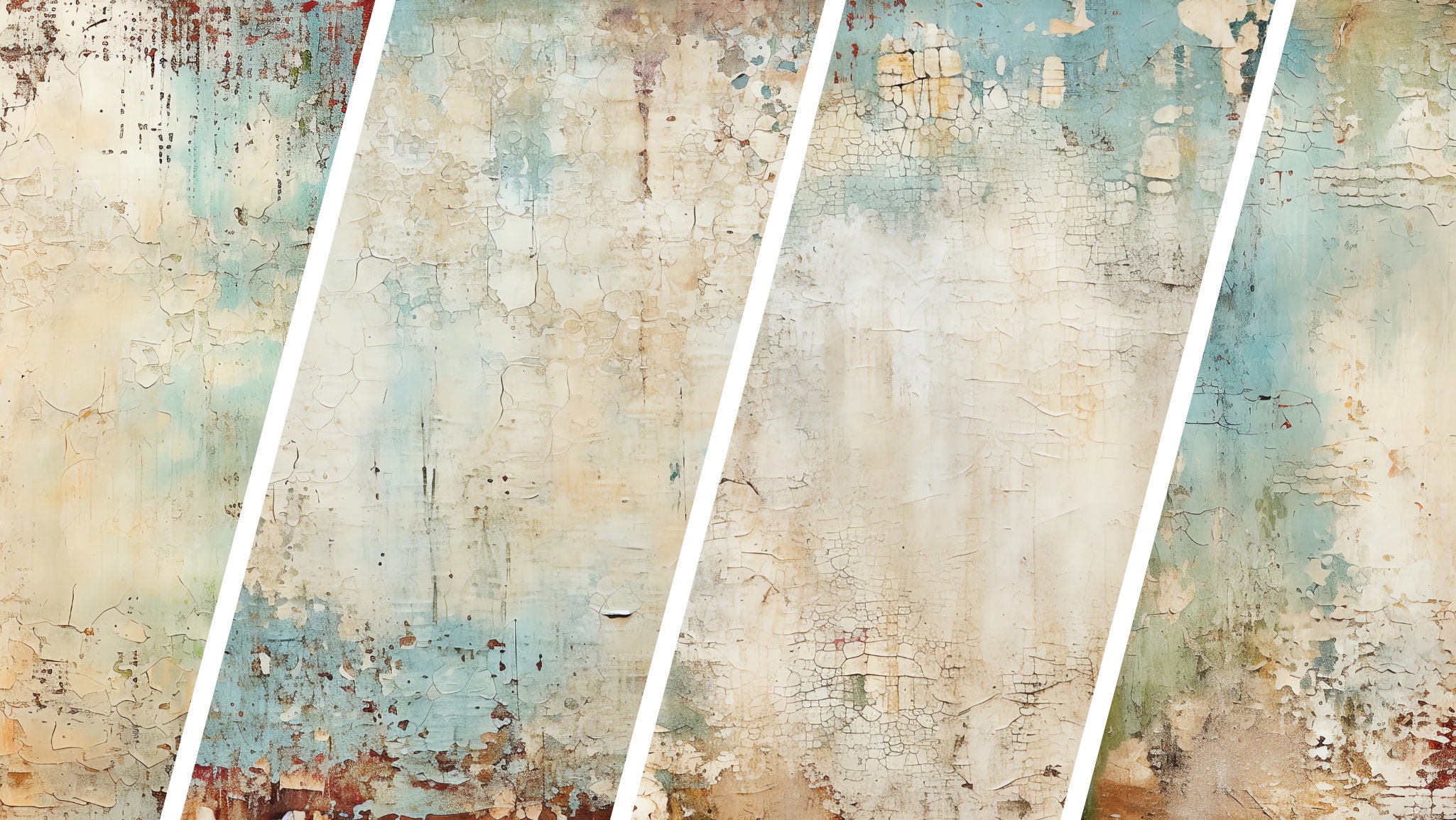 Shabby Grunge Digital Paper, Printable Collage Scrapbook Texture Pack ...