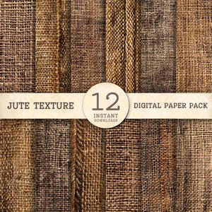 Papel digital con textura de yute, descargas imprimibles en arpillera neutra, páginas de collage en tonos tierra para álbumes de recortes, fondo de técnica mixta, diario basura
