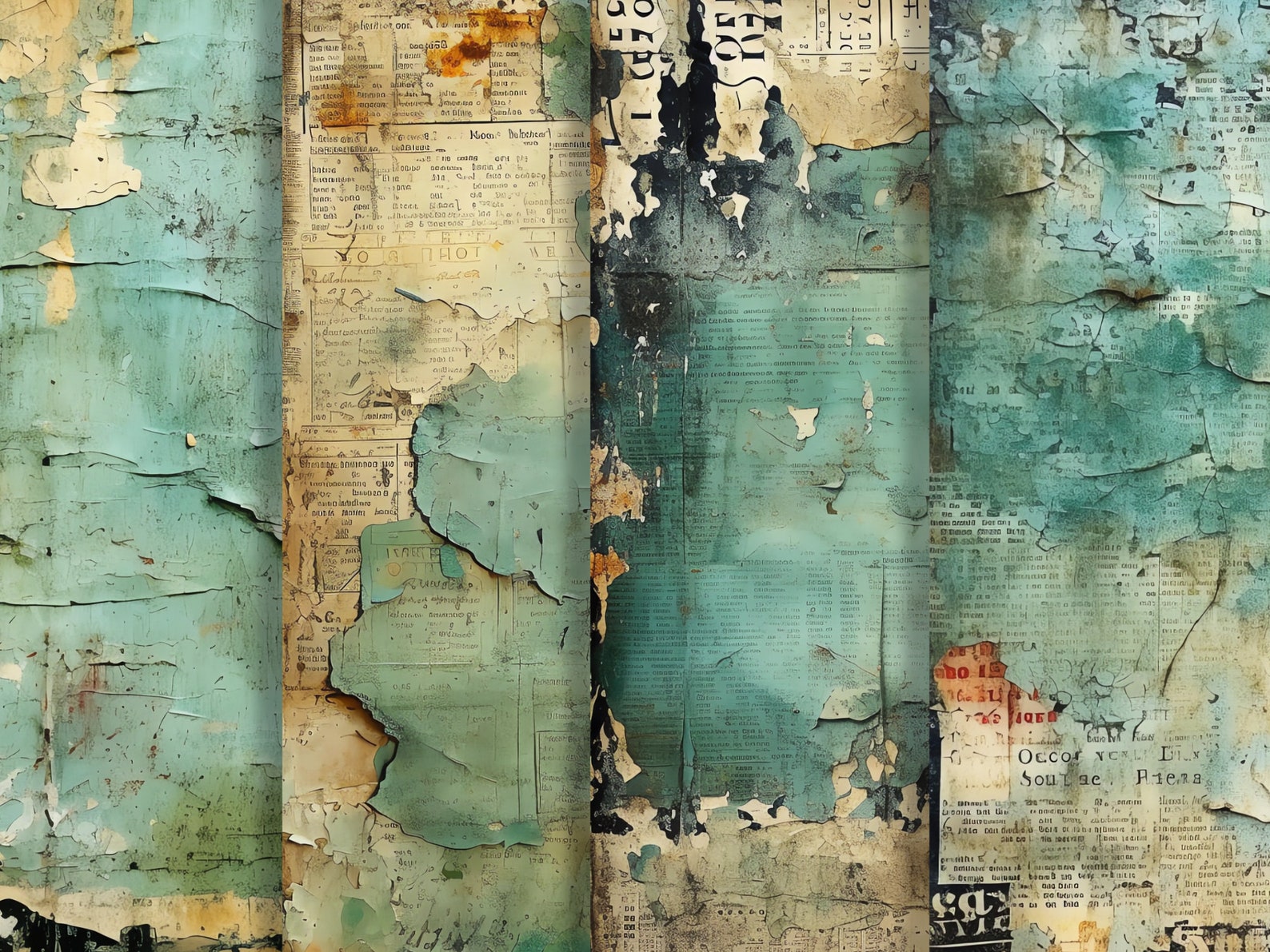 Shabby Grunge Digital Paper, Printable Collage Scrapbook Texture Pack ...