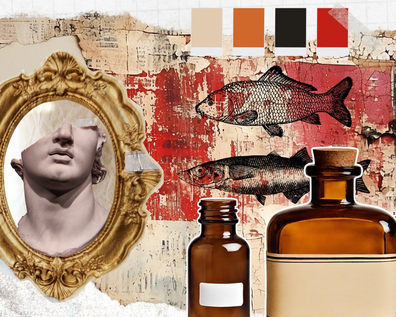 Shabby Grunge Digital Paper, Printable Collage Scrapbook Texture Paper ...