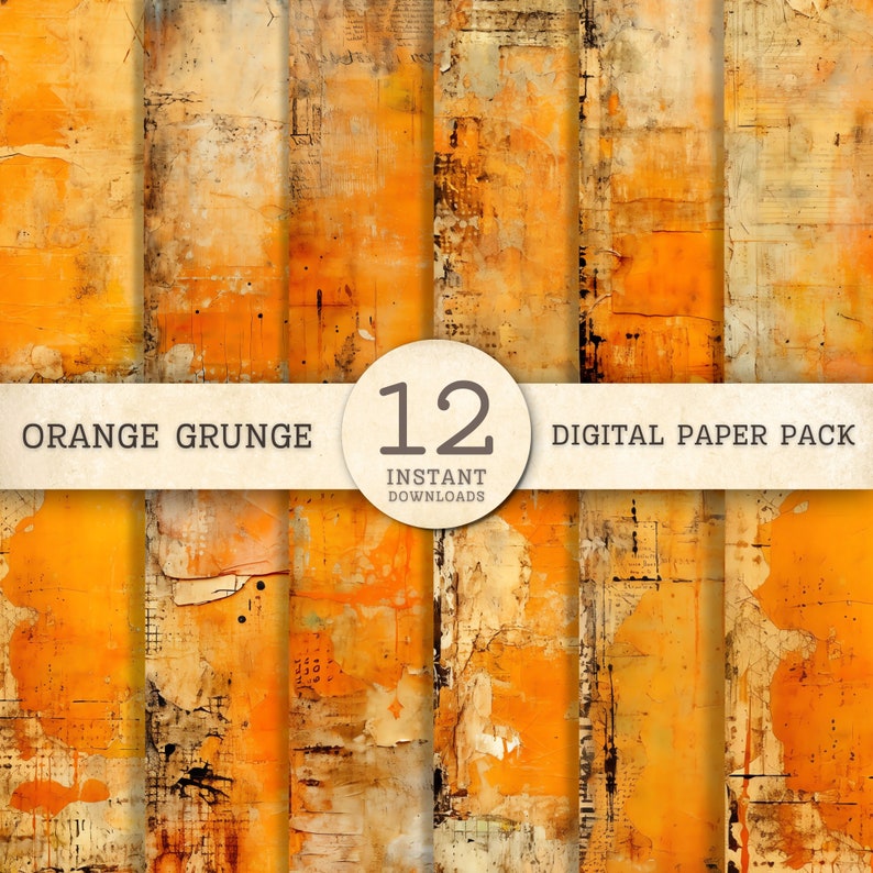 Shabby Grunge Digital Paper, Printable Collage Scrapbook Texture Paper ...