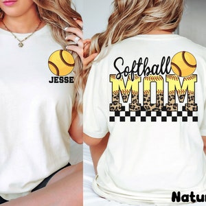 Personalized Softball Mama t-shirt With Kids Name & Number, Mom Softball Shirt, Softball Game Season Tee, Softball Game Day Sports Mama Gift