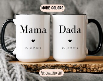 Personalized New Parents Gift, Mom and Dad Mugs, Mom Mug, Dad Mug, New Mom, New Dad, Mugs For Mom, Mugs For Dad, Pregnancy Announcement