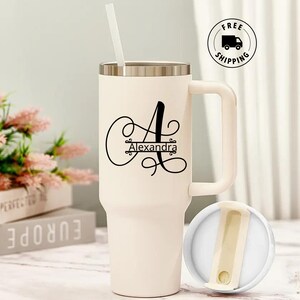 Personalized 40oz Tumbler With Handle Lid and Straw, Best Friend Gifts, Custom Name tumbler, Travel Cup, Birthday Gift for Her, bridesmaid