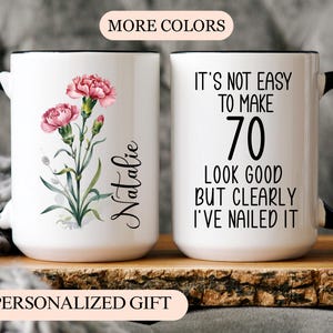 70th Birthday Gift Custom Sentimental Gifts for Woman Great Grandma Mug Birthday Gift Born in 1955 Mug Gift Turning 70 Year Old Coffee Mugs