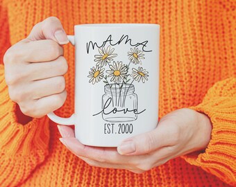 Personalized Mama Flowers Coffee Mug, Personalized Mama Est 2024 Mug, Wildflowers Mama Mug, Mama Coffee Cup, Mothers Day Gift, Plant Mom Mug