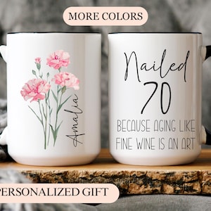 70th Birthday Gift Custom Sentimental Gifts for Woman Great Grandma Mug Birthday Gift Born in 1955 Mug Gift Turning 70 Year Old Coffee Mugs