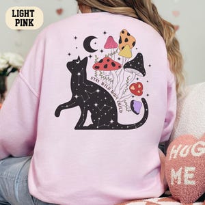 Celestial Moon Inspirational Sweater, Cottagecore Moon Sweatshirt, Mental Health Shirt, Positive Boho Sweater, Spiritual Mushrooms Crewneck