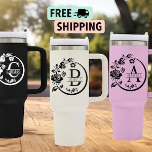 Personalized 40oz Tumbler With Handle Lid and Straw, Best Friend Gifts, Custom Name tumbler, Travel Cup, Birthday Gift for Her, bridesmaid