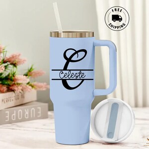 Personalized 40oz Tumbler With Handle Lid and Straw, Best Friend Gifts, Custom Name tumbler, Travel Cup, Birthday Gift for Her, bridesmaid