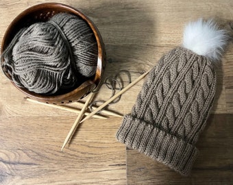 Merino Cable Knit Hat