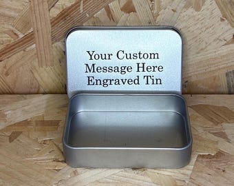 Mini lata personalizada para guardar semillas y manualidades – Caja metálica multiusos personalizada con texto personalizado