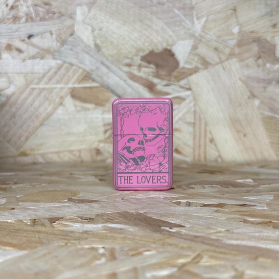 The Lovers Tarot Card Custom Engraved Lighter, Spiritual Witchy Gift Personalised