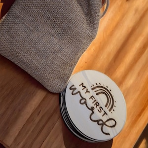 Jalons en bois pour bébé, Cartes d'étapes mensuelles, Je peux/mes premières, Cadeau de baby shower, Cartes d'étapes importantes pour bébé, Cadeau pour un nouveau-né, Accessoire photo pour nouveau-né