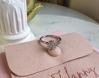 Birthday Gift Spinner Ring - Gold and Silver Fidget Jewelry