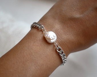 Natural Dainty Pearl Custom Bracelet Freshwater Gold Filled Personalized Bracelet Real Pearl Bangle Bridesmaid Pearl Bracelet Gift For Her