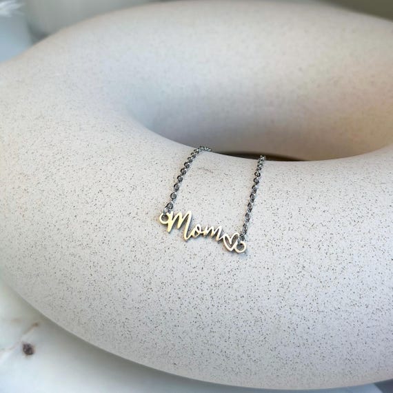Personalized Dainty Mama Name Necklace in 14k Gold or Silver