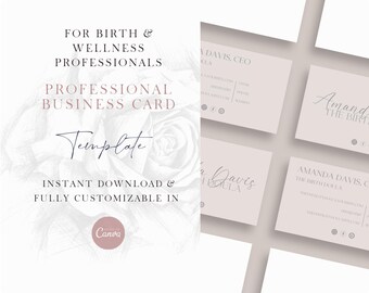 Instant Download Doula Business Card | Editable & Printable Template for Birth Workers