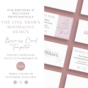 Business Card | Doula Business Card | Holistic Business Card | Professional Business Card | Wellness Card | Editable | Minimalist | Template