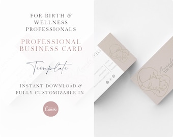 Doula Business Card | Nurturing Aesthetic | Instant Download | Editable & Customizable Template | Printable Birth Worker Card