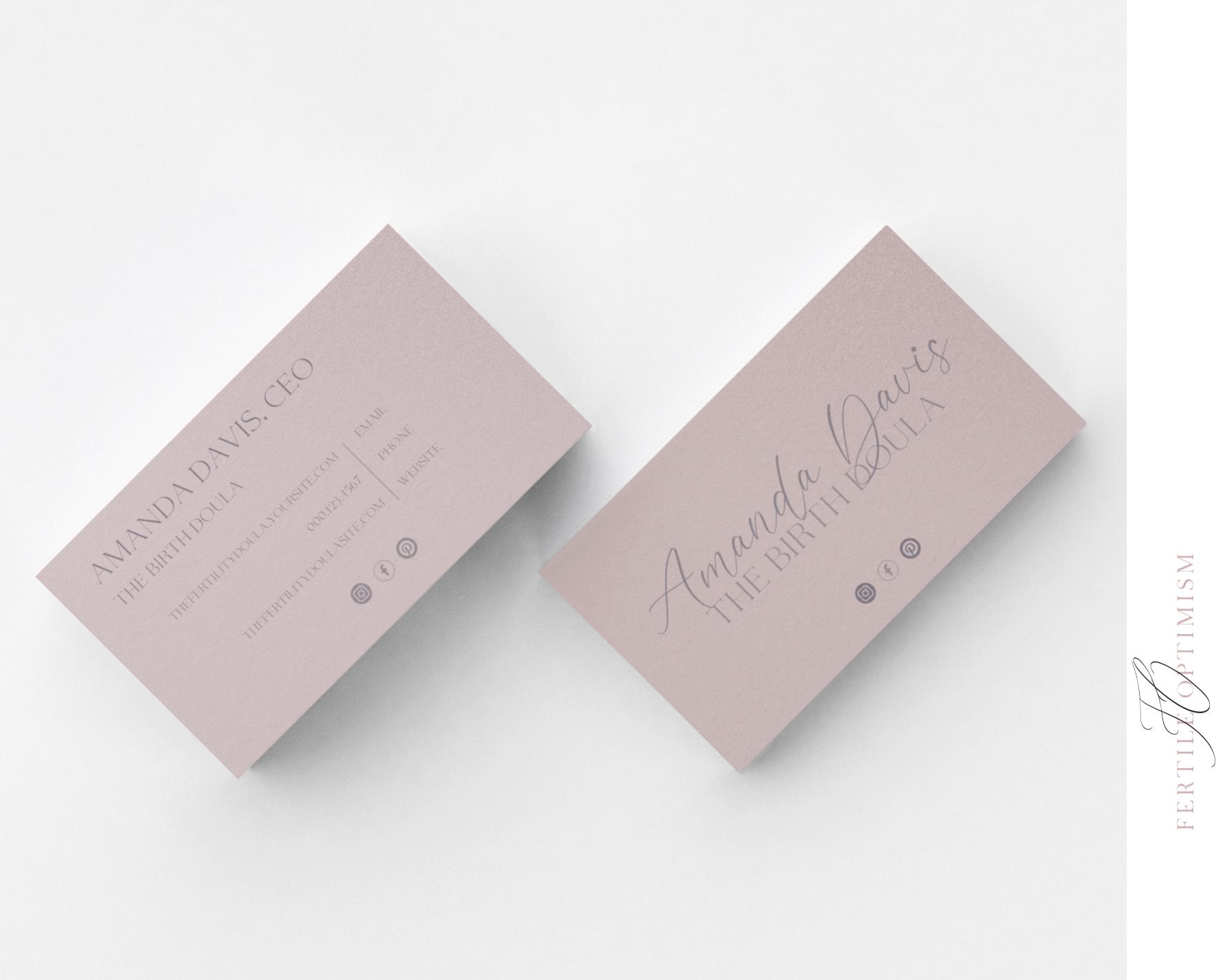 Doula Rack Card Examples Instant Download Doula Card Template | Editable & Printable ...