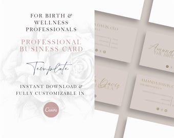Editable Doula Business Card | Printable Instant Download | Customizable Birth Worker Card | Digital File