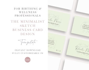 Midwife Business Card | Doula Business Card | Canva Template | Birth Professional | Customizable | Instant Download | Business Marketing