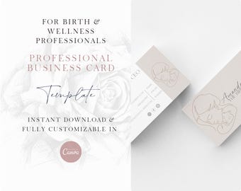 Printable Doula Business Card | Nurturing Aesthetic | Editable Instant Download | Custom Template for Birth Workers