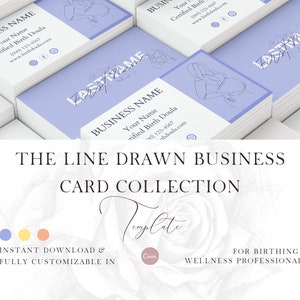 Business Card: Professional Card for Doulas, Midwives, Birth & Labor, Holistic,  Wellness, Women's Health, Editable, Minimalist, Template