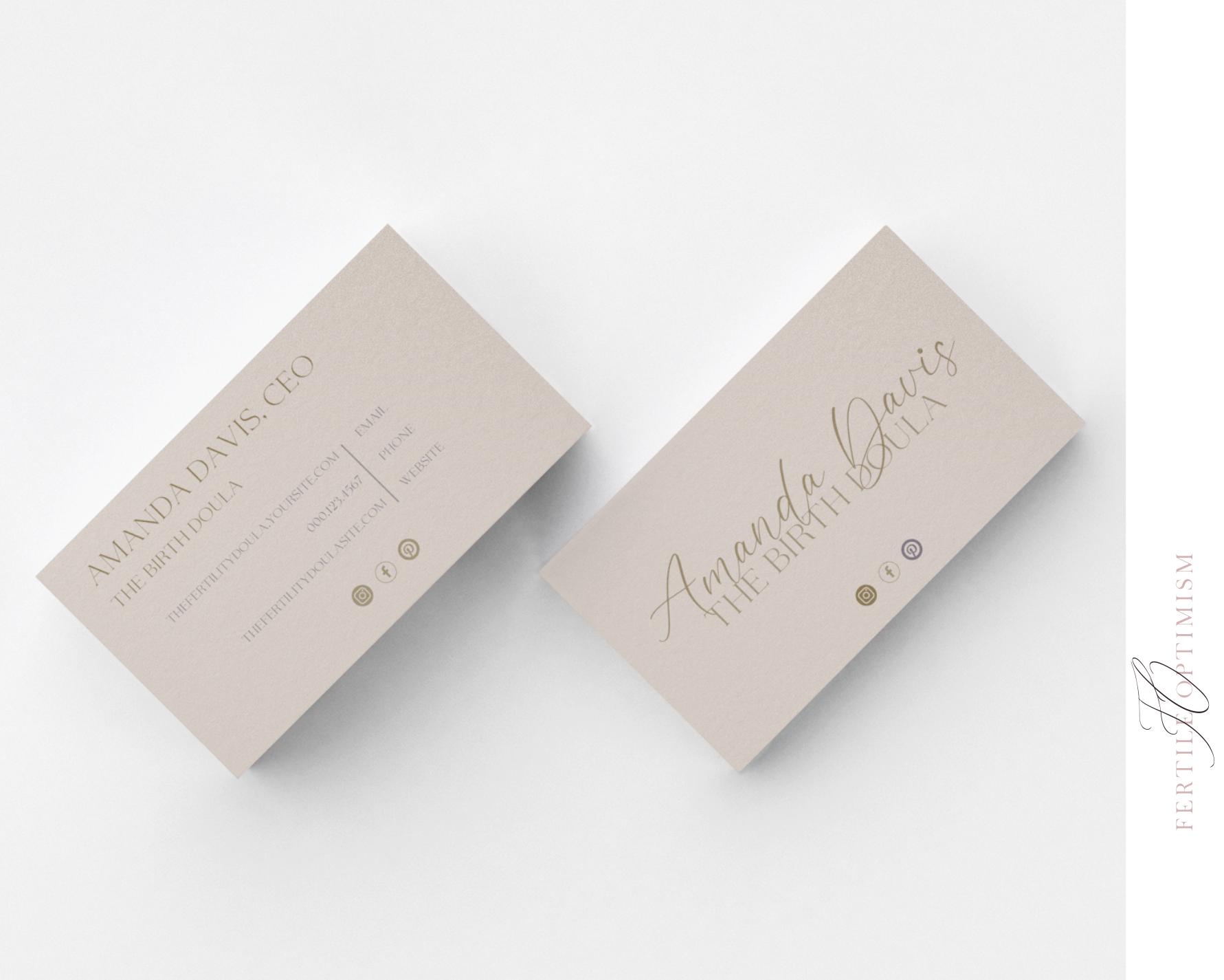 Editable Doula Business Card | Printable Instant Download ...