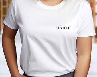 Feministisches T-Shirt weiss | INNEN Statement Shirt | Geschenk Feministin | Gleichberechtigung | Bio Baumwolle