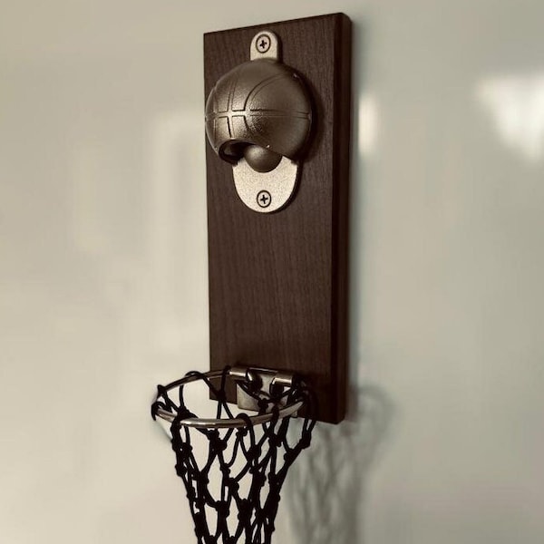 Basketball Hoop Bottle Opener Wooden Magnet