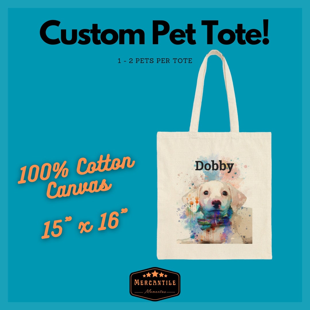 Custom Pet Tote Bag Color Splash Canvas Bag Etsy