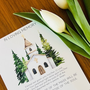 In Loving Memory - Carte d'offrande de la messe catholique imprimable