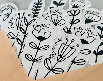 Spiritual Bouquet - Catholic Prayer Card B&W