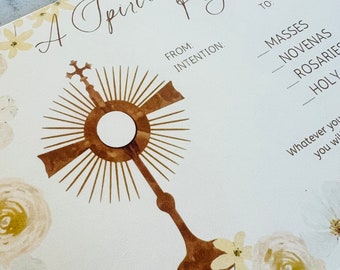 Spiritual Bouquet Card - Catholic Adoration Prayer Card