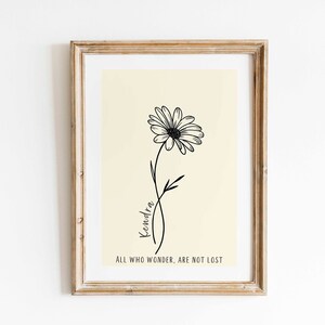 Custom Birth Month Flower Print One Line Drawing Birth Flower Picture Gift Personalized Garden Mom Birthday Gift for Grandma Printable Gift