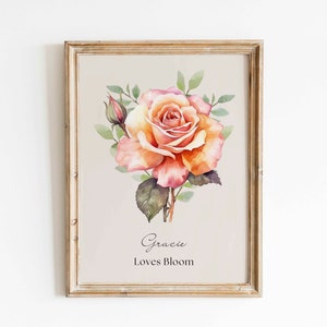 Geburtsmonat Blumendruck Benutzerdefinierte Familie Geburtsblumenbild Geschenk Personalisierter Gartendruck Mutter Geburtstagsgeschenk für Oma Druckbares Geschenk