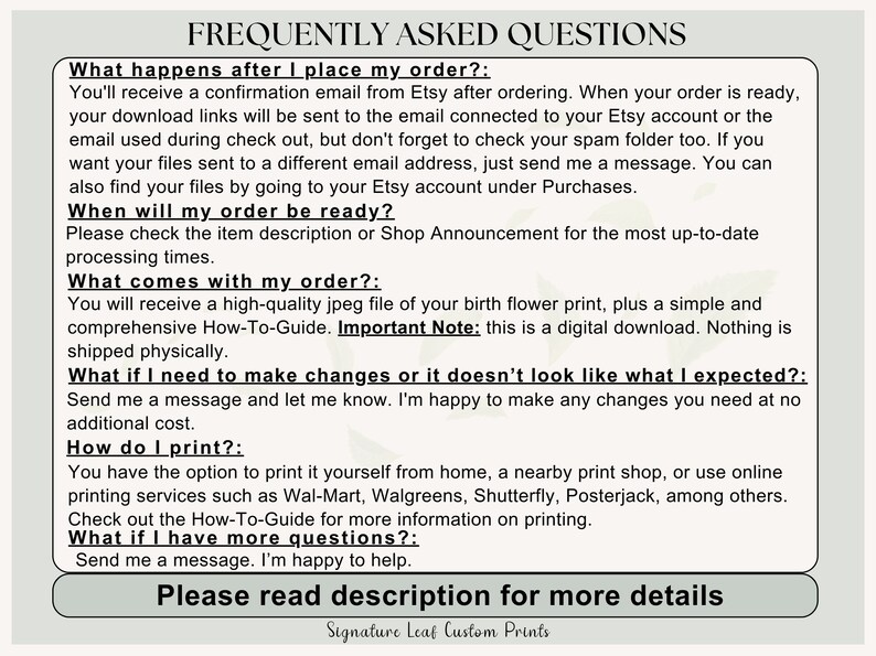 Birth Flower Family Garden Print Custom Birth Month Flowers