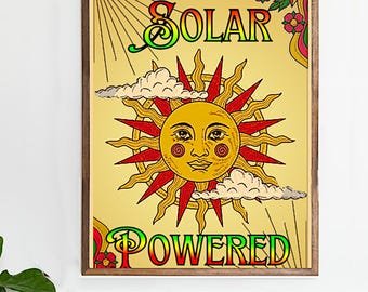 Solar Power Art Nouveau style Rolled Poster Art Print