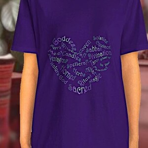 Witchy Heart T-Shirt: Pagan Word Cloud Tee
