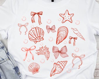 Red Orange Coquette Seashell PNG Beach Png Coastal Png Retro Summer Png Summer Vibes Png Summer Coquette Png Vintage Summer Png