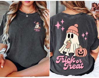 Summerween Trick or Treat Png Cute Ghost Png Summer Halloween Shirt Png Summer Vibes Png Trendy Halloween Png Halloween cocktail summer png