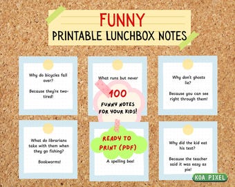 Funny Lunchbox Notes for Kids (Printable), Daily Inspiration,Lunchbox Joke Cards, Kid Lunch Box Notes, Funny Jokes for Kids Lunch Notes