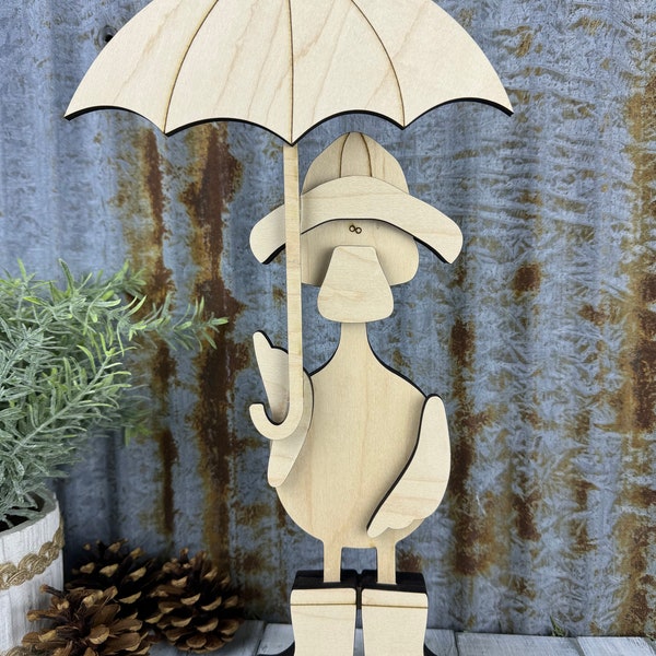 Duck W/ Umbrella 1/2" Thick - DIY - Duck - Kit - Whimsical  - Holiday - Easter -Duck